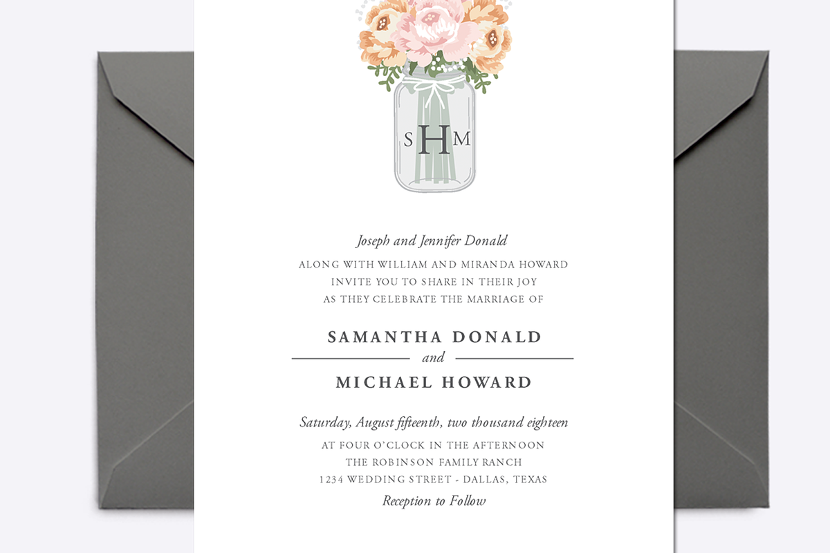 Mason Jar Wedding Suite, an Invitation Template by origamiprints (Photo 3 of 3)