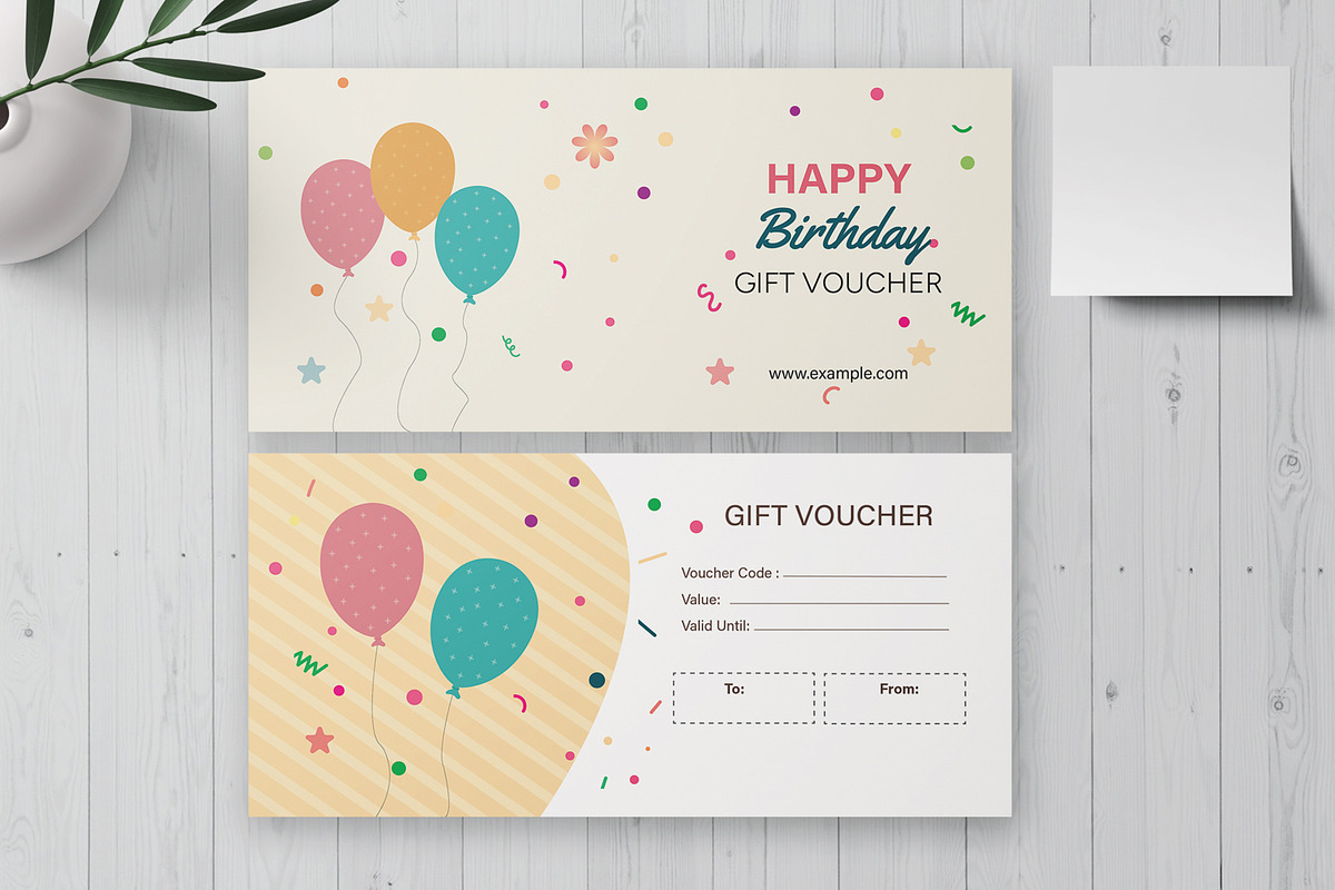 Birthday Gift Voucher Template, a Card Template by MightyDesign (Photo 1 of 6)