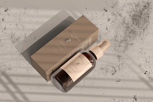 Amber Cosmetic Spray Bottle Mockup