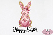 Happy Easter PNG, Pink Floral, an Illustration by Daily.Designs (Thumbnail 1 of 5)