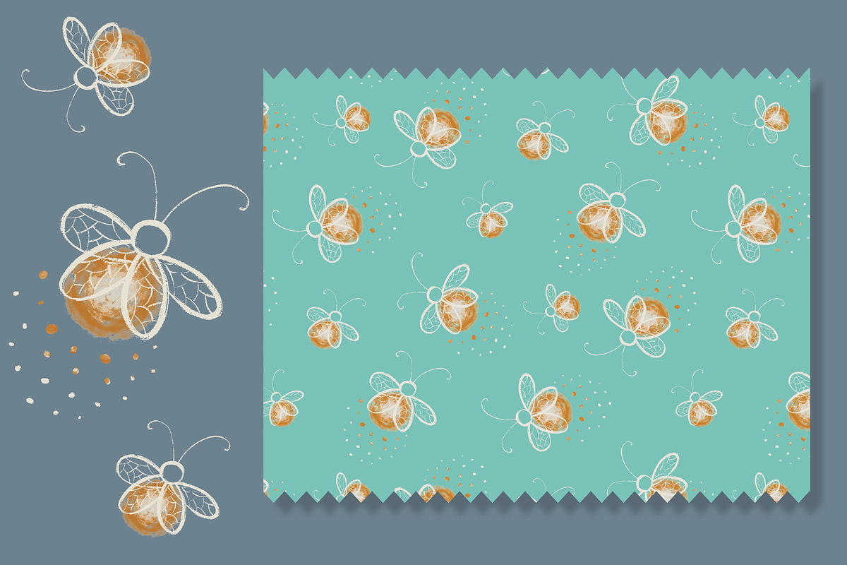 Firefly Seamless Pattern Design, a Pattern Graphic by Lady Bruniere Design (Photo 5 of 8)