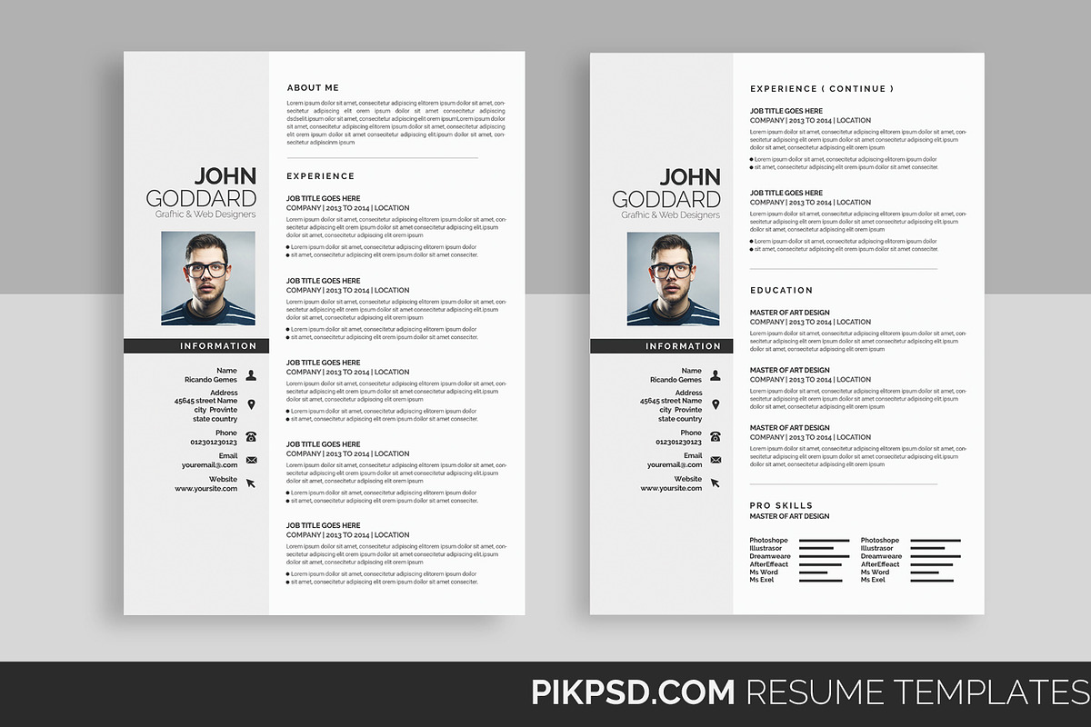 Minimal Resume/ CV Set, a Resume Template by graphicforest (Photo 1 of 7)