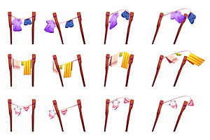 Cartoon clotheslines with colorful, an Object Illustration by art PVP - market