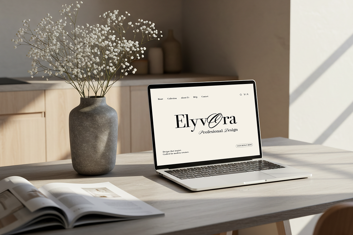 Aesthetic Neutral Laptop Mac Mockup, a Mac Mockup by Julia Anderi - Studio (Photo 1 of 2)