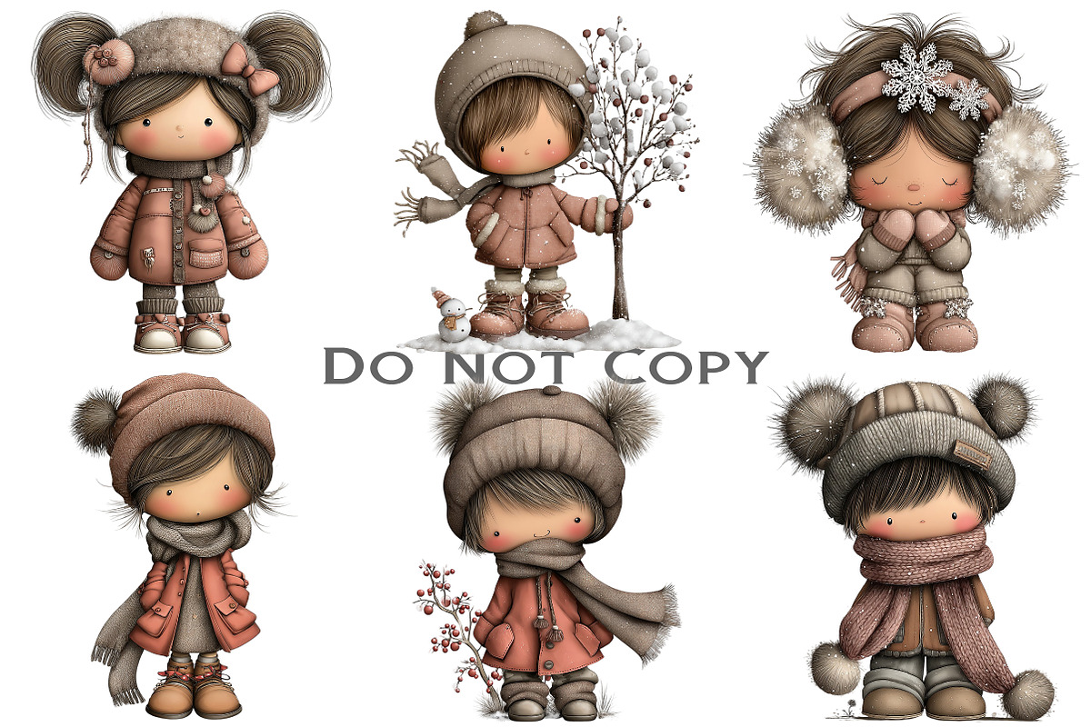 Whimsical Winter Kids Clipart, an Illustration by Craft Nest (Photo 4 of 11)