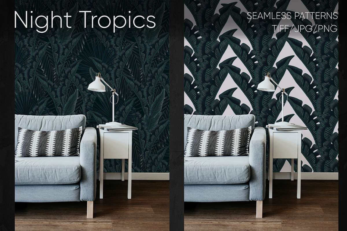 Night Tropics seamless patterns, a Pattern Graphic by ANAKOTO (Photo 15 of 20)