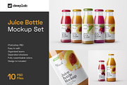 Juice Bottle Mockup Set, a Cups & Container Mockup by Deeplab (Thumbnail 1 of 14)
