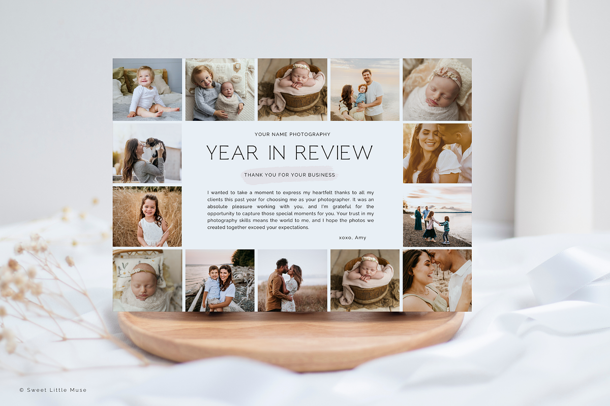 Year in Review Christmas Card Canva, a Card Template by Sweet Little Muse (Photo 1 of 3)
