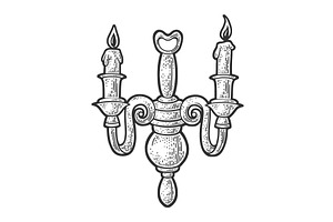 Candelabrum Sketch Vector