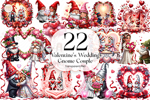 Valentine Wedding Gnome Couple PNG, a Person Illustration by KennedyStudio