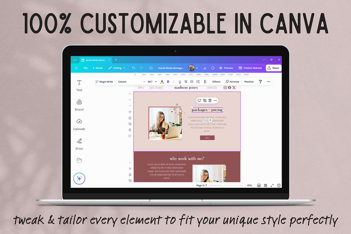 Social Media Manager Canva Website, a Websites & App Template by Made by Melody (Photo 10 of 12)