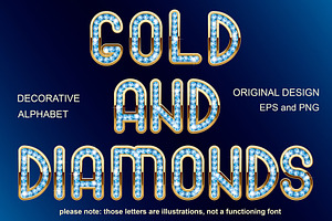 Diamonds and gold - unique font