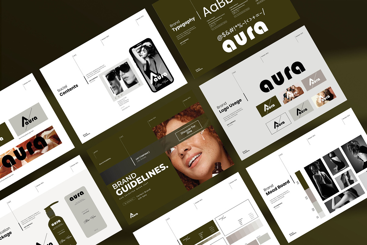 AURA / Brand Guideline Template, a Brochure Template by Slide-Agency (Photo 1 of 11)