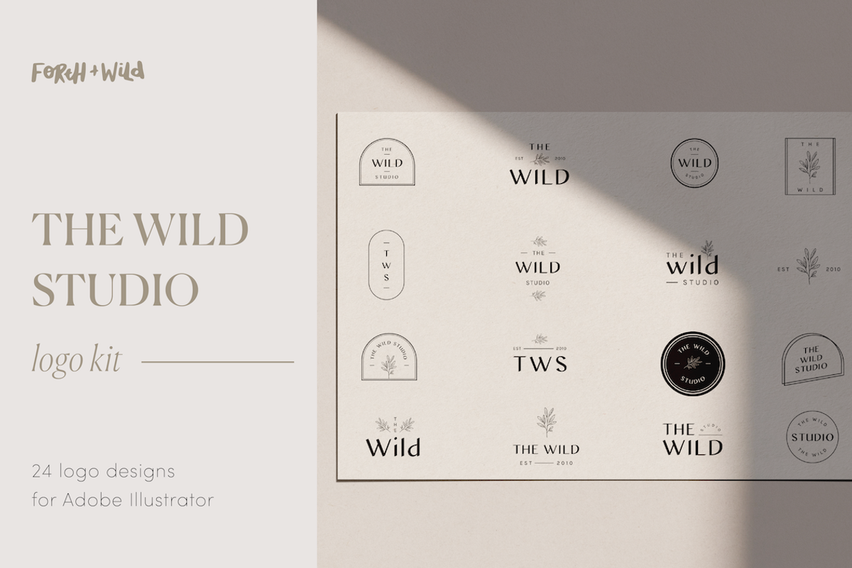 The Wild Studio Modern Logo Bundle, a Branding & Logo Template by Forth and Wild (Photo 1 of 6)