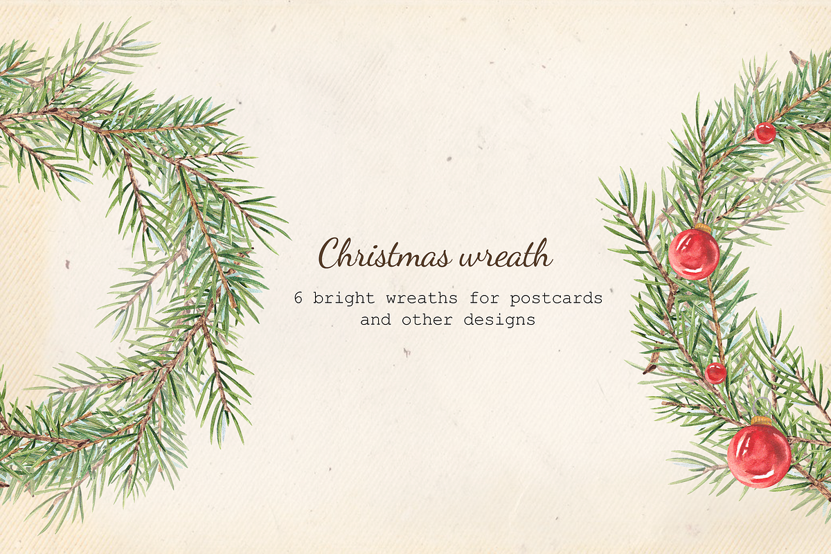 Christmas Treats & Decor watercolor, a Decorative Illustration by Nastya Che (Photo 10 of 11)