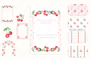 Pink Cherry Frames DIY Clipart