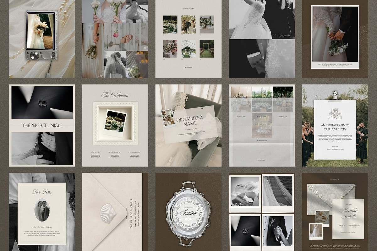 Modern Romance Wedding Canva Pack, a Social Media Template by Pani Temp. (Photo 5 of 13)