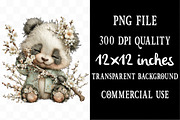 Whimsical Spring Panda Clipart, an Illustration by Designking (Thumbnail 4 of 5)