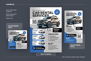 Car Rental or Car Hire Templates, a Flyer Template by C-Kav