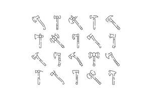 Different axe types tool collection, an Object Graphic by pikepicture