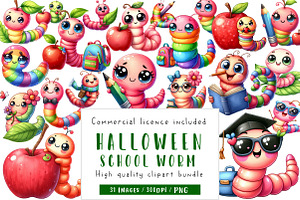 Kawaii School Worm Sublimation, an Illustration by CreationArt
