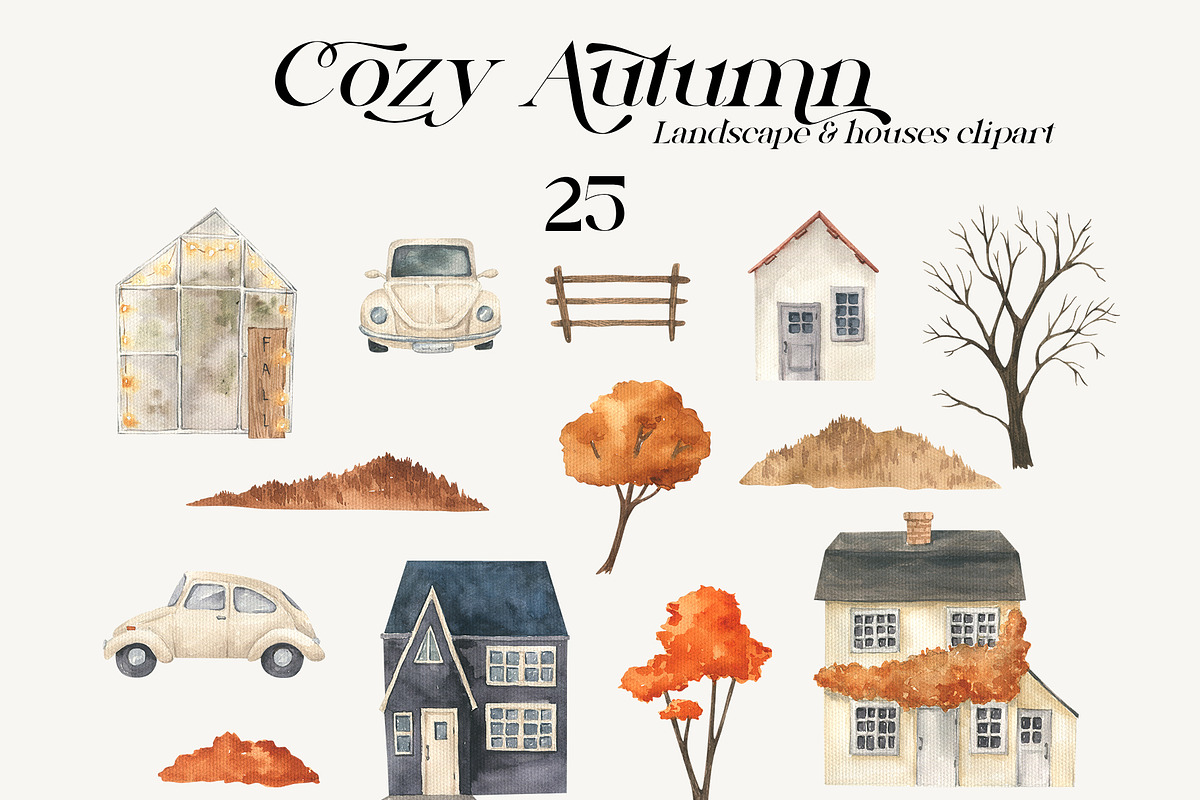 Cozy Autumn Watercolor, a Seasonal Illustration by LiChu Art (Photo 13 of 20)