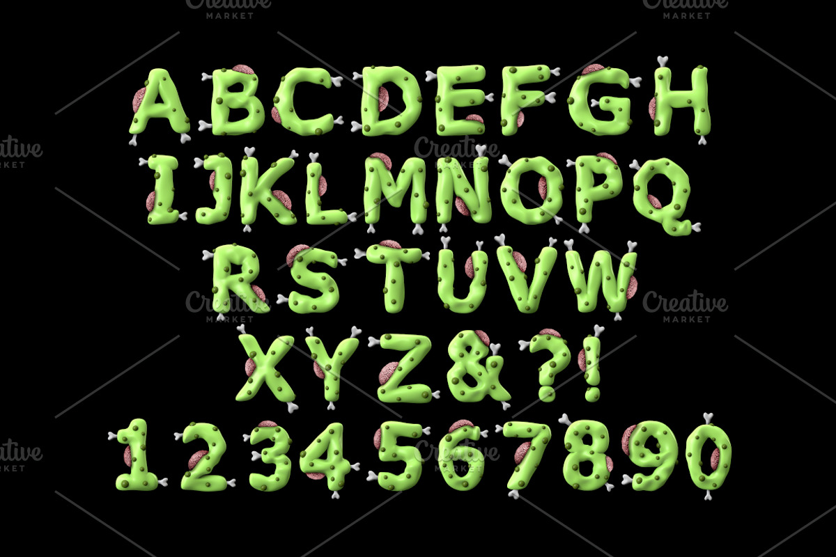 Zombie colour font preview 2