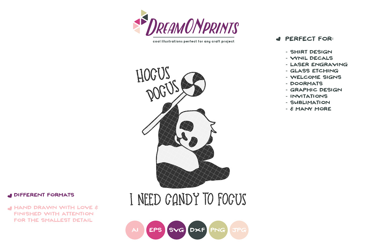 Fun Panda Bear SVG | Funny Halloween, an Illustration by DreamONprints (Photo 2 of 2)