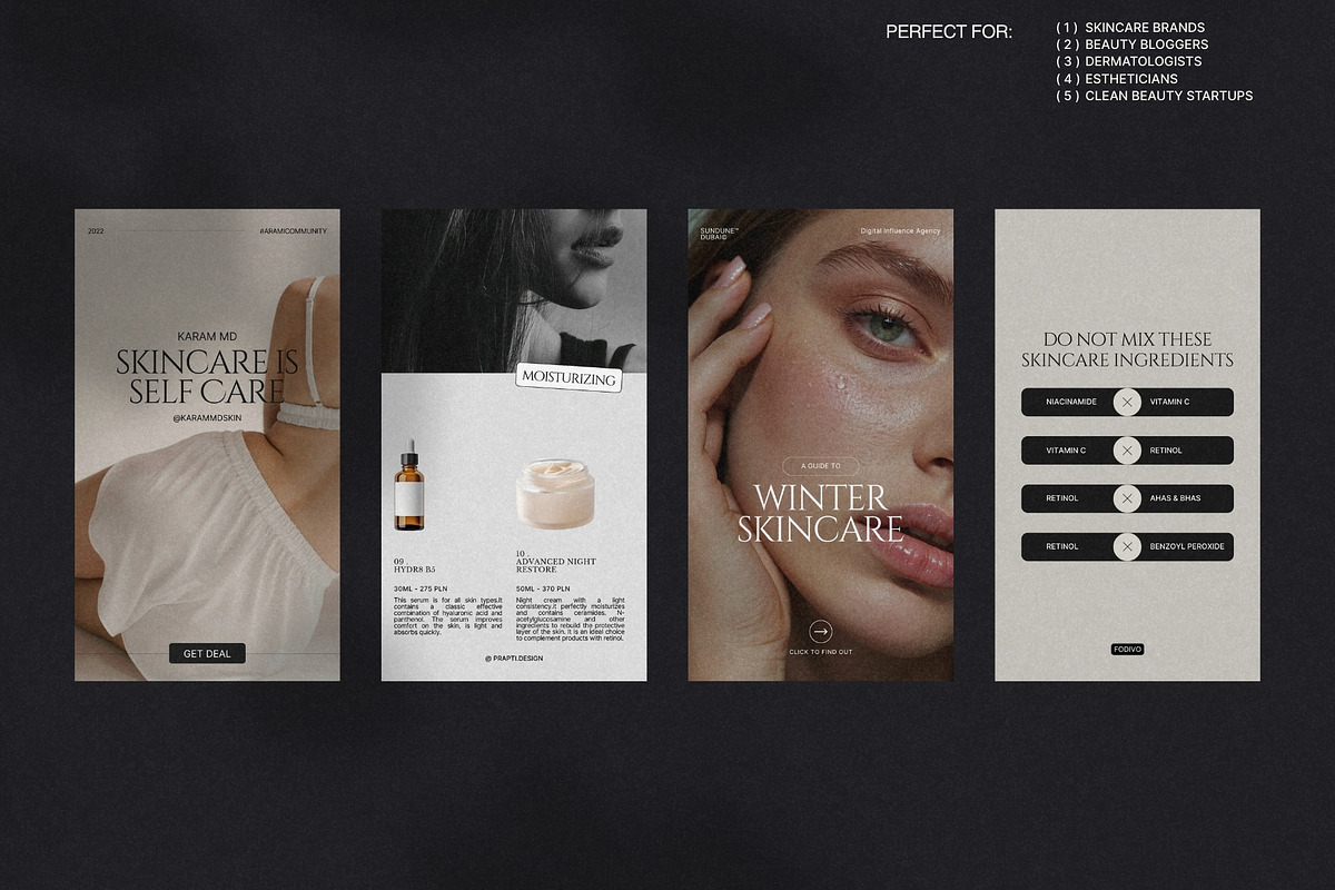 Soft Canva Skincare Story Kit preview 3