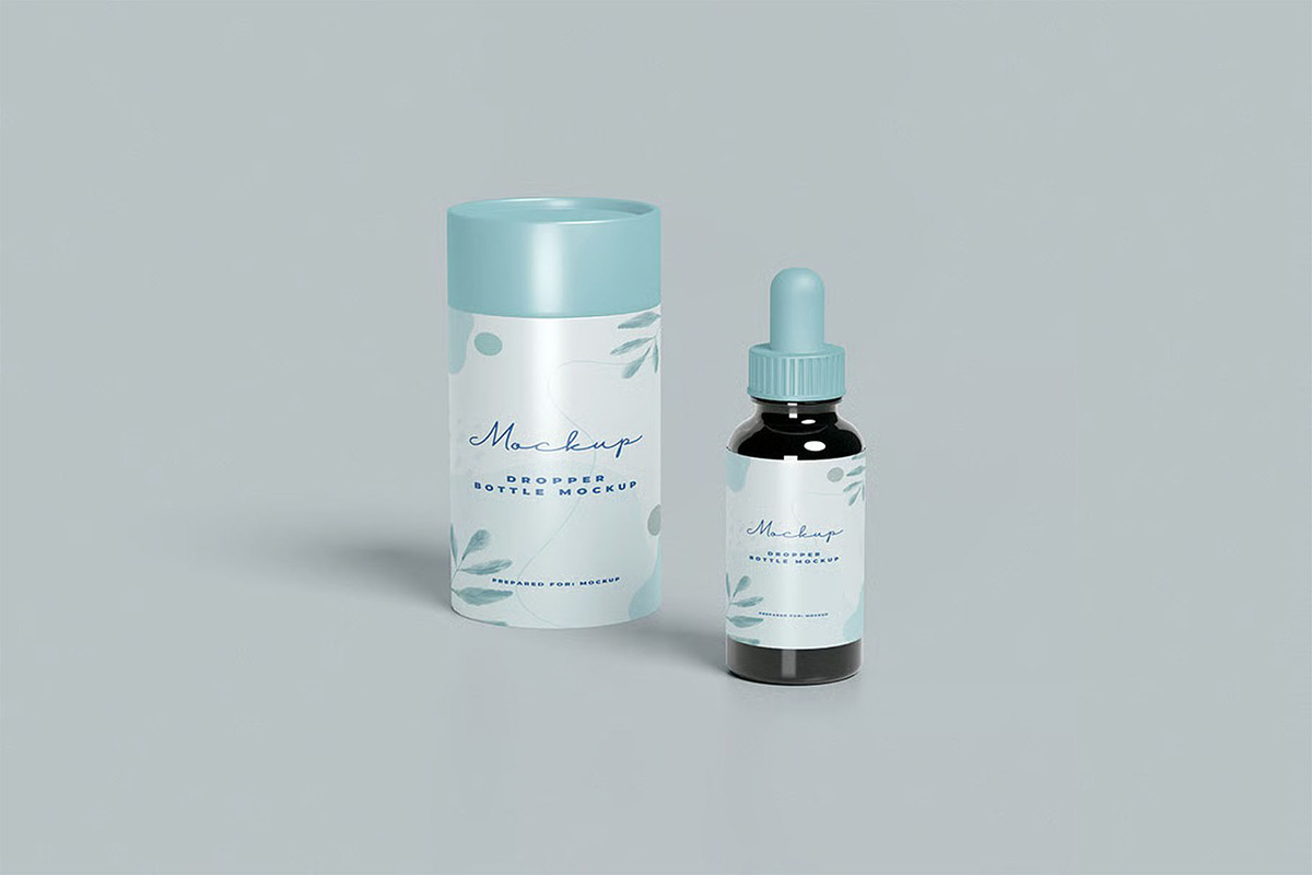 Droper Bottle Cylindrical Box Mockup, a Packaging Mockup by zpackcreative (Photo 4 of 5)