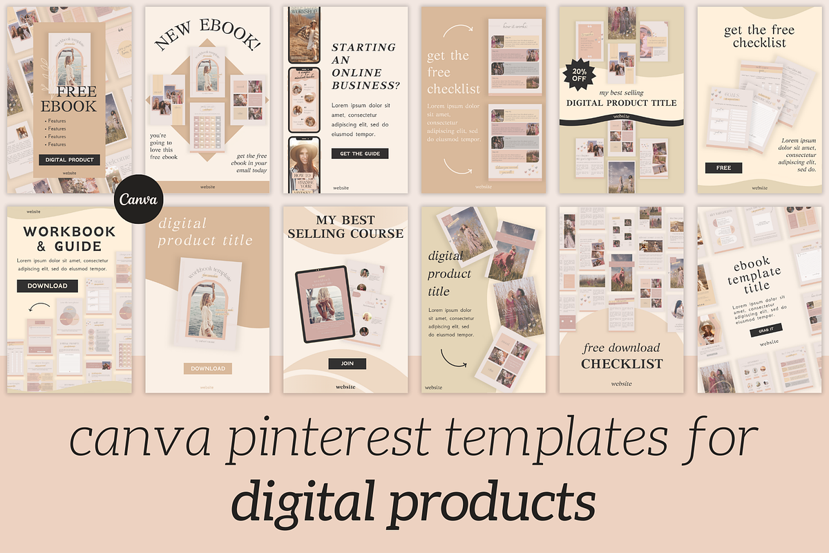 60 Pinterest Templates for Products, a Social Media Template by Made by Melody (Photo 1 of 12)