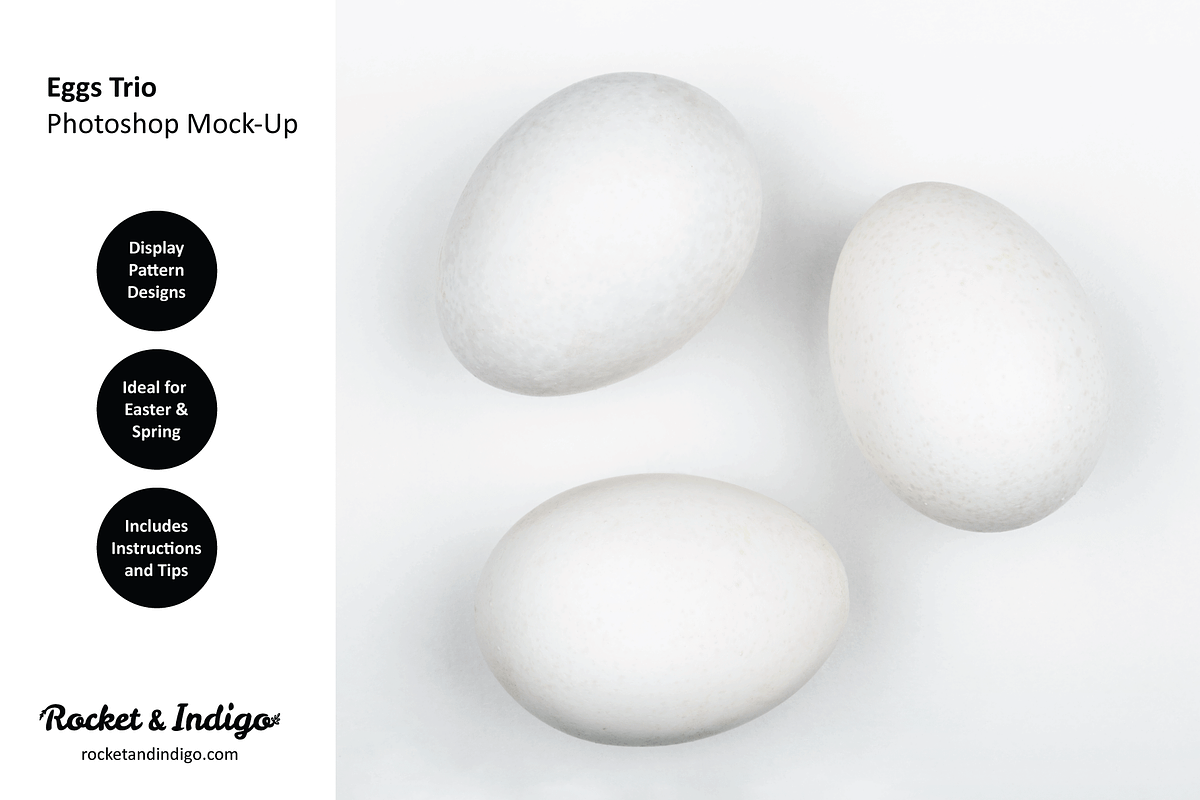 Eggs Trio Easter Photoshop Mock-Up, a Product Mockup by Rocket & Indigo (Photo 2 of 2)