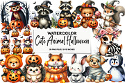Cute Animal Halloween Clipart, an Illustration by DreamArtGraphic (Thumbnail 1 of 5)