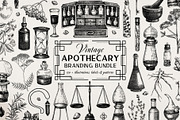 Vintage Apothecary Branding Bundle, a Healthcare Illustration by Yevheniia (Thumbnail 1 of 11)
