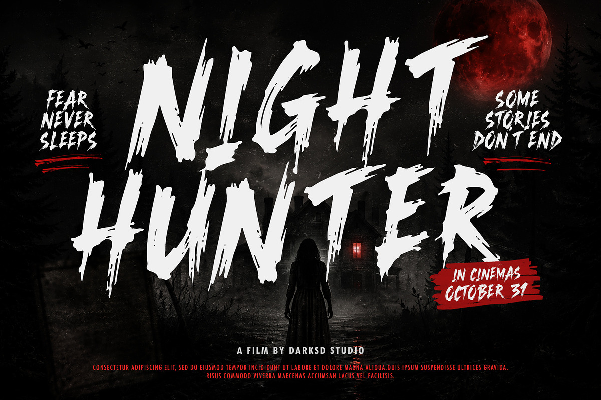 Inkonidict Horror Brush Halloween, a Handwritten Font by Maulana Creative (Photo 3 of 7)