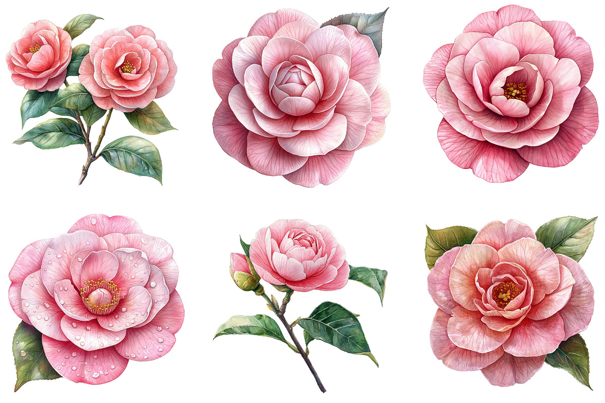 Camellia Flower Bloom PNG Clipart, an Illustration by DreamArtGraphic (Photo 3 of 5)