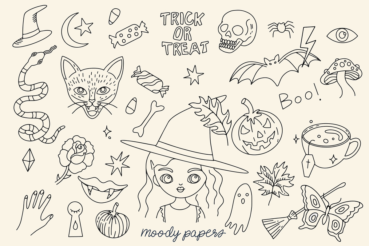 Halloween Clipart, an Illustration by MoodyPapers (Photo 3 of 5)