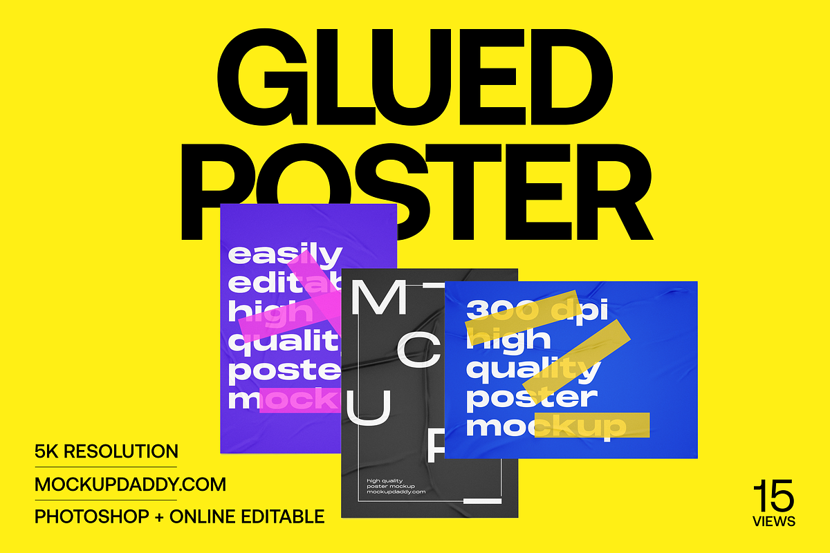 Glued Poster Mockup, a Mockup by Mockupdaddy (Photo 1 of 21)