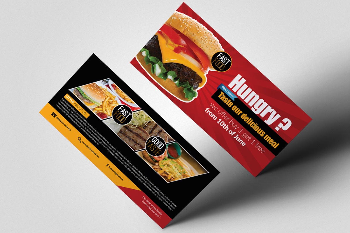 Restaurant Menu Gift Voucher, a Card Template by Business Flyers