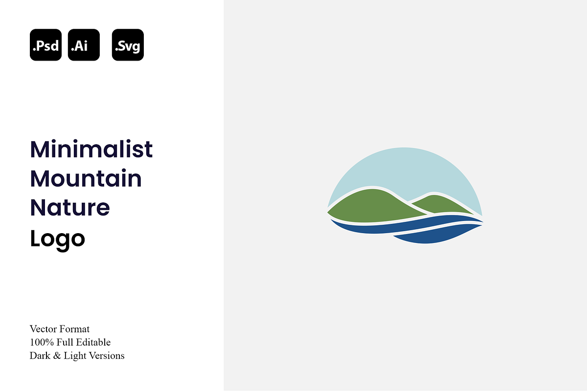 Minimalist Mountain Nature Logo, a Branding & Logo Template by Luxury Logos (Photo 1 of 4)