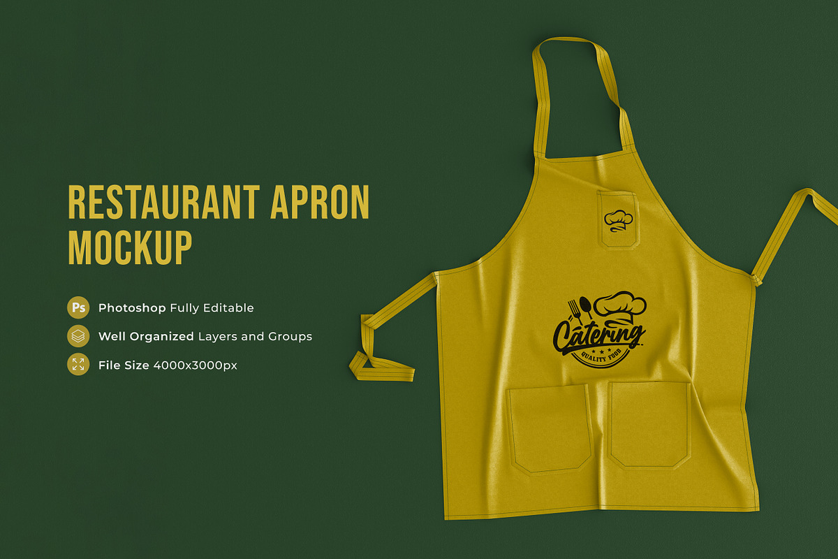 Restaurant Apron Mockup, a Merchandise Mockup by Graphicboom (Photo 1 of 4)