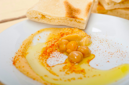 Hummus with pita bread, a Food & Drink Photo by keko64