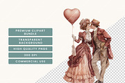 Victorian Valentine Couple Clipart, a Person Illustration by BusyDaydesign (Thumbnail 3 of 6)