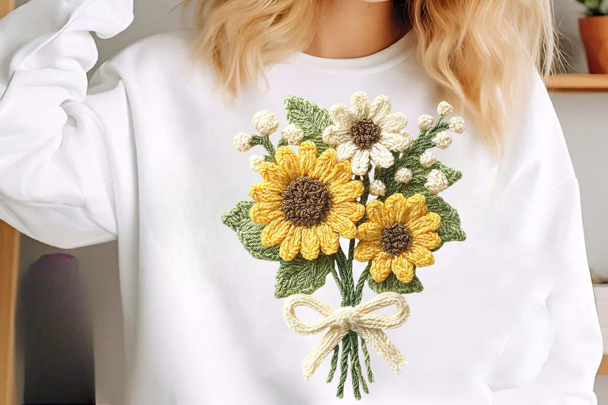 Crochet Flowers PNG Bundle, an Illustration by SinaCreation (Photo 6 of 9)