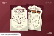 Elegant Floral Restaurant Menu, a Flyer Template by Annora Studio (Thumbnail 1 of 6)