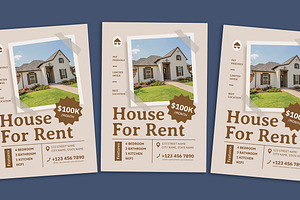 Minimalist House for Rent Flyer, a Flyer Template by Gumico Studio.