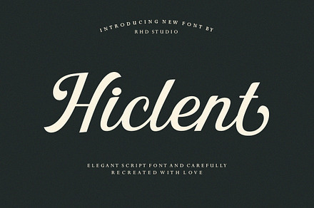 Hiclent, a Script Font by StudioRhd