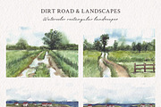 Watercolor Dirt Road & Landscapes, an Illustration by Yorda Studio (Thumbnail 3 of 11)