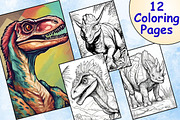 Dinosaur Coloring Pages for Kids, an Animal Illustration by Catchy Ideaz (Thumbnail 1 of 3)