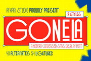 Gonela - Modern Condensed Sans Displ, a Sans Serif Font by Afkari Studio (Thumbnail 1 of 9)